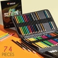 thumbnail image 3 of 74-Piece Drawing Set - Beginner or Professional, Case with Watercolor, Colored, Graphite, and Charcoal Pencils + Accessories - Sketch Book Included, 3 of 7