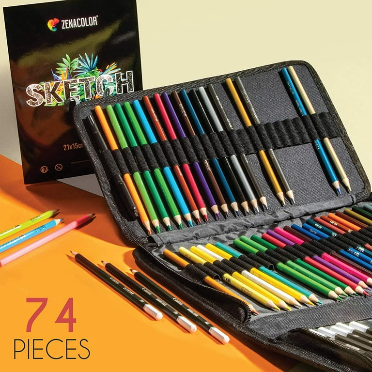 74 Drawing Sketching Kit Set Pro Art Supplies With Sketchbook