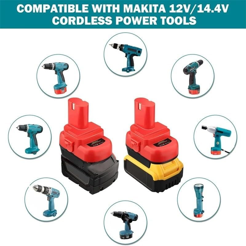 Adapter Use for Ma/kita Ni-CD Ni-Mh Tools,for De*walt 20V 60V and for Mil*wau*kee 18V M18 Lithium Battery Convert to for Ma.kita 12V 14.4V Ni-Cd/Ni-Mh Batteries Power for Ni-CD Cordless Power Tool