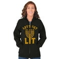 thumbnail image 4 of Hanukkah Menorah Let's Get Lit Zip Up Hoodie Men's Women's Brisco Brands S, 4 of 5