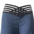 thumbnail image 4 of CHGBMOK Women Plus Size Wide Leg Pants Crisscross Hollow Waistband High Waist Straight Leg Trouser with Pockets Flare Bell Leg, 4 of 5