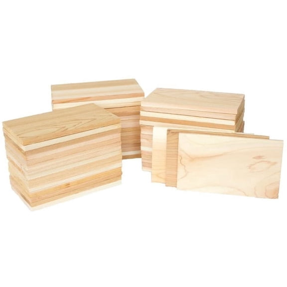 Wildwood Grilling Case of 50 Small 3.5" x 7" (Plate Size) Western Red Cedar Grilling Planks