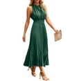 thumbnail image 1 of Vestido PRETTYGARDEN Midi Verde XL sin Mangas con Cuello en V y Puntitos Suizos, 1 of 8