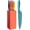 Vivid, variant on Knife Block Set of 6 Kitchen Knives, Extra Sharp Stainless Steel Blades for Professional Cutting with Non Stick Coating & Soft Touch Easy Grip Handles in a Red Universal Block, Vivid Color