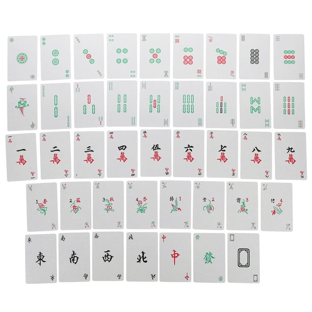 1 juego de cartas de póker de plástico impermeables, cartas de Mah-jongg, herramienta de entretenimiento para el hogar, bar y oficina.