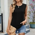 thumbnail image 5 of yillto Tank Tops for Women's Sleeveless Round Neck Pleated Loose Shirts Summer Basic Causal Tee, 5 of 7