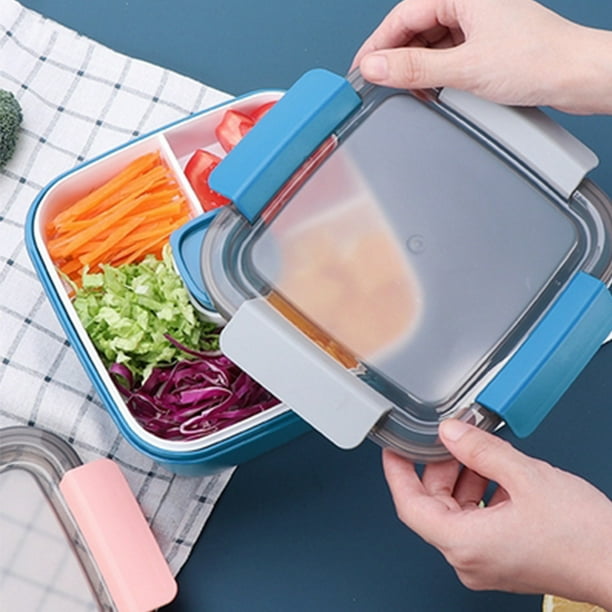 Aparatos de cocina, accesorios de cocina, lonchera de plástico de doble capa, lonchera con compartimento pequeño, lonchera portátil para estudiantes, lonchera doble disponible.