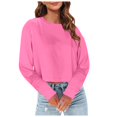 thumbnail image 1 of SNKSDGM Blouses à Manches Longues pour Femmes Grande Taille Hauts d'Entraînement à Manches Longues pour Femmes Grande Taille Mode Décontractée T-Shirt Court à Manches Longues Col Rond m, 1 of 5
