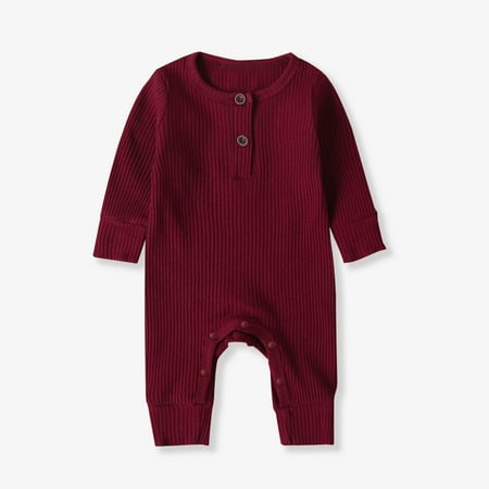 

PatPat Newborn Unisex Long Sleeve Basic Ribbed Romper Soft Cotton Jumpsuit Bodysuit with Snap Cute Boys Girls Outfits Infant Romper Outfits Summer Comfy One-Piece Coverall Pajamas 0-12 Month