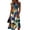 Dark Blue, variant on Oil Painting Ocean Wave & Sunset Print Sleeveless Round Neck Dress for Women - Ruched Waist A-Line Midi Summer Beach Vacation Gown, Retro Casual Sundress with Cinched Waist Orange S