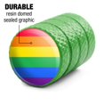 thumbnail image 4 of Rainbow Pride Gay Lesbian Contemporary Tire Rim Wheel Aluminum Valve Stem Caps - Green, 4 of 8