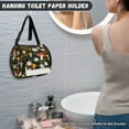 thumbnail image 4 of ZIATUBLE Mushroom Daisy Toilet Paper Holder Plants Hanging Paper Towel Case Foldable Tissue Paper Dispenser Organizer with Adjustable Strap Traveling Toilet Paper Roll Bag, 4 of 7