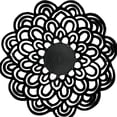 thumbnail image 4 of Bergamo Art Decorative Handmade Aluminum Peacock Feather Flower Bowl in Black, 4 of 6