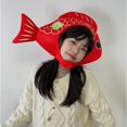 thumbnail image 3 of Gorro para la cabeza con bonito pez koi rojo para la celebración de Año Nuevo, 3 of 3