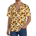 thumbnail image 1 of Balery Vintage Plaid Cute Sunflower Camisa Casual de Manga Corta con Botones para Hombre, Texturizada, Estilo Cubano, para Playa, Verano-XX-Large, 1 of 5
