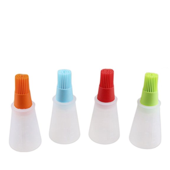 4 Packs Silicone Basting Brushes Oil Honey Wine Sauce Grill Basting Brush Kitchen Silicone Oil Bottle Brush Cake Butter Cream Baster Brushes Kitchen Barbecue Cooking Baking Pancake BBQ Basting Tool