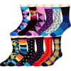 Boys Pattern Dress Funky Fun Colorful Socks 12 Assorted Patterns Size 3-11