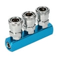 thumbnail image 1 of 3 Way Manifold Block Splitter Quick Connect Air Hose Splitter Coupler Air Compressor Splitter Pneumatic Air Compressor Manifold Fitting, 1 of 7