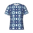 thumbnail image 4 of Qekee Vintage Blue Classic Fit T-Shirt Men's Shirt Men's Tight Short Sleeves for Exercise, Running, Mountaineering - Vintage Blue, 4 of 9