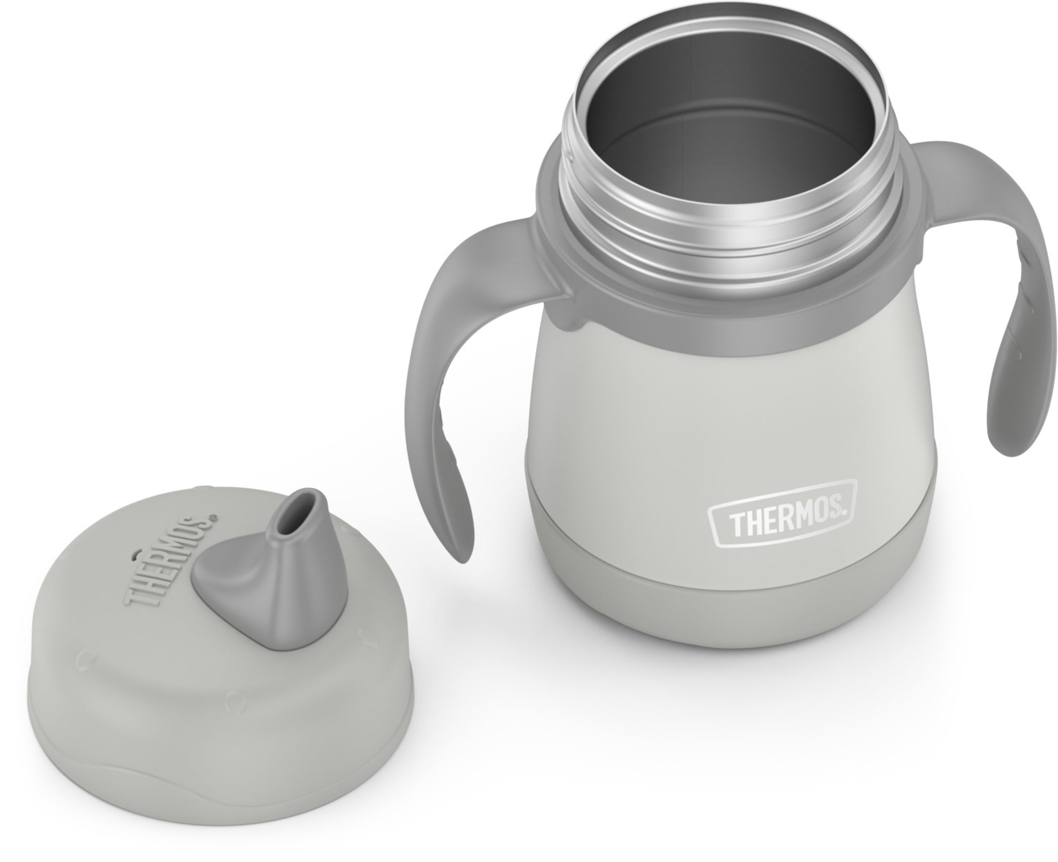 Thermos Baby 7 oz. Vacuum Insulated Stainless Steel Sippy Cup with Handles, Gray
