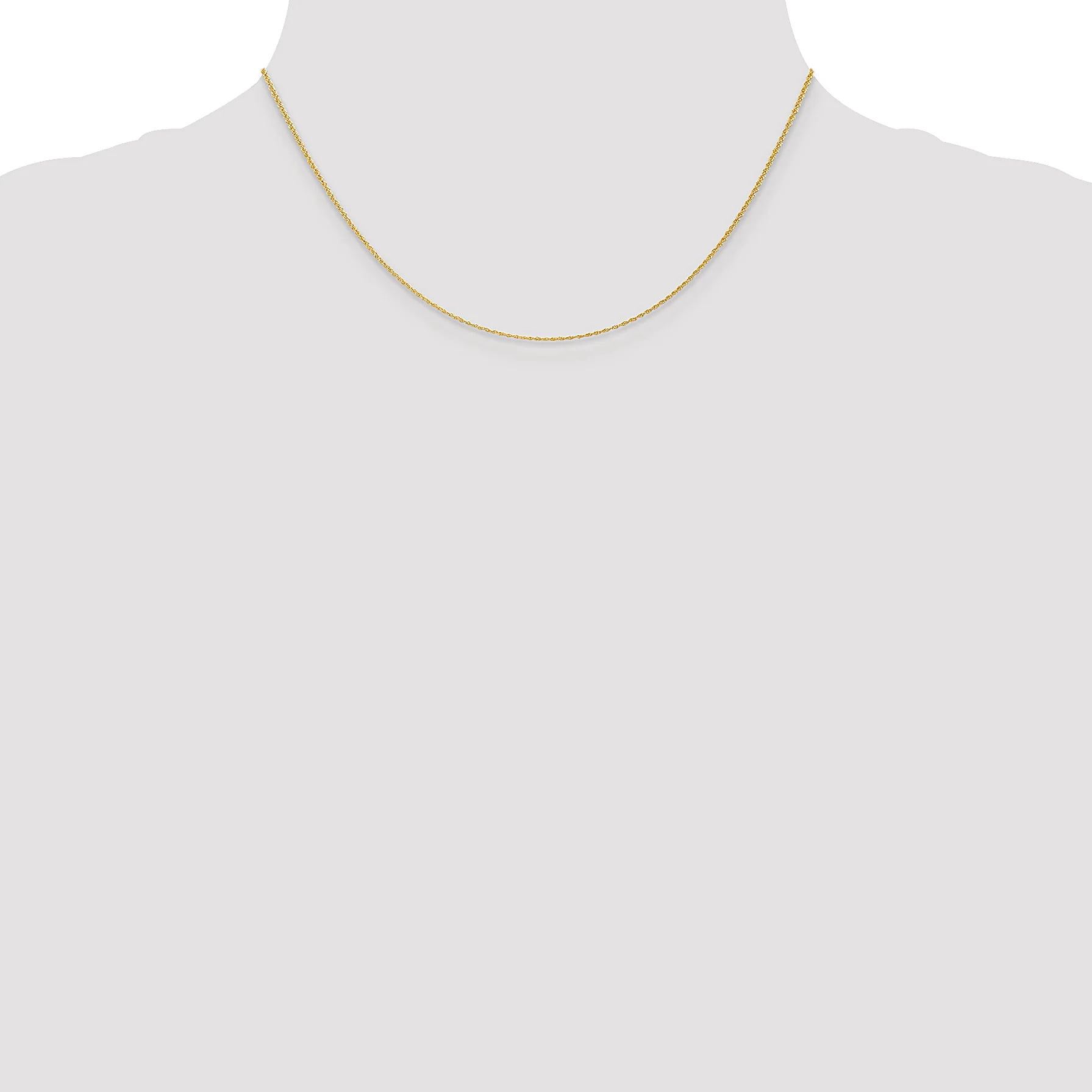 Primal Gold 14K Yellow Gold 1.1mm Baby Rope Chain