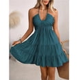 thumbnail image 4 of Sleeveless Women's Dress Casual Flowy A-Line Midi Tshirt Dresses With Pockets Crewneck Vocation Boho Beach Sundress, Size S-2XL, 4 of 5