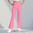 thumbnail image 2 of Honhmin Girls Flare Pants, Casual Fleece-lined Elastic Waist Holiday Fall Pants Pink Size 5-6 T, 2 of 7