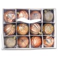 thumbnail image 3 of Yuarrent Bola colgante de plástico para árbol de Navidad, 12 piezas, extraíble, 12 patrones, adorno para oficina, centro comercial, festival, Kits de decoración para fiestas Oro Yuarrent HA008097-03, 3 of 6