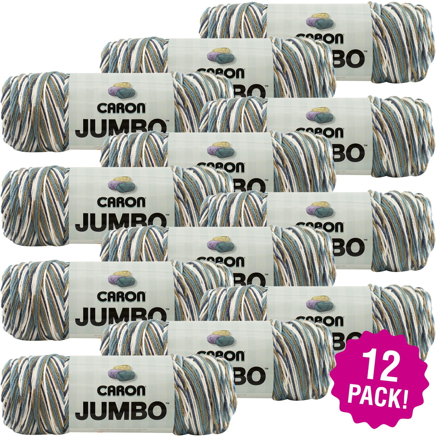 Caron Jumbo Print Yarn Country Basket, Multipack of 12