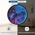 thumbnail image 5 of Indoor 12' Voice-Activated Luminous Decoration Wall Clock With LED Night Light Palm Trees and Starry Sky, 5 of 8