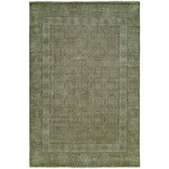 Kalaty Barcelo Area Rug BR-790 Transitional Contemporary Design with Rectangle Green, 2' x 3'
