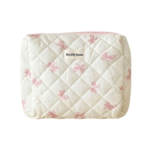 SGACAI Bolsa de maquillaje con lazo, bolsa de almacenamiento portátil, bolsa de artículos de tocador, organizador de maquillaje, artículos de tocador