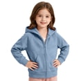 thumbnail image 6 of Zip Up Hoodie for Girls Long Sleeve Cotton Sweatshirt Jackets Solid Color,Full Zip Hoodie Jacket,Girls Sweatshirt,Front Pockets,Casual,Loose,Girls 2-13 Years,Daiy Wear, 6 of 7