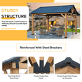 thumbnail image 4 of Hommow 13' x 11' Hardtop Patio Gazebo, Outdoor Gable Steel Spruce Framed Pavilion Cabana, 4 of 9