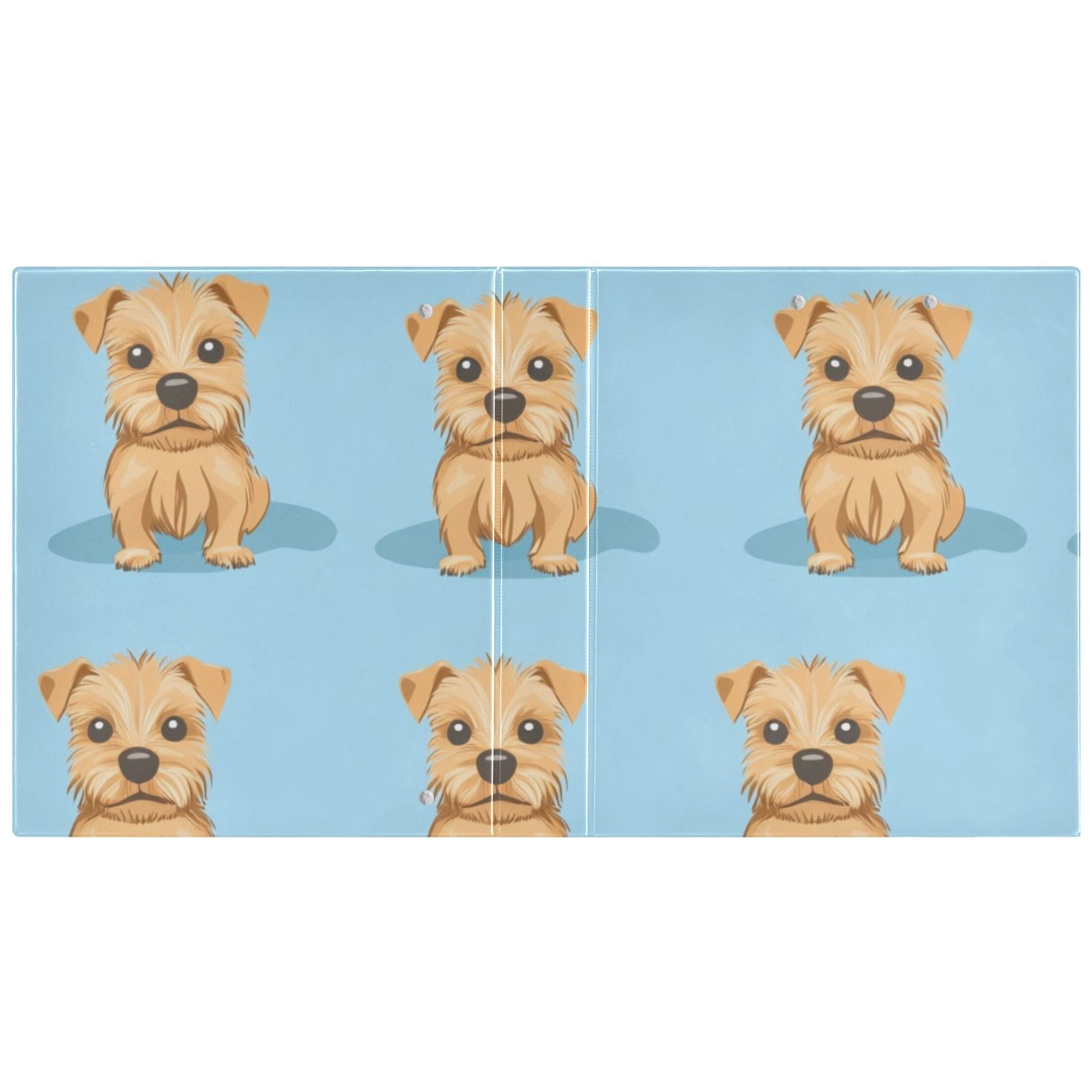 Dogs in Blue 3 Ring Binders 1.5 inch Hardcover File Folders with Interior Pockets A4 Size Organizer for School Office Hospital Set of 2