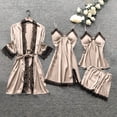 thumbnail image 5 of Tnhcen Sexy Lace Sleepwear 4-Piece Set Padded Design Robe + Tank + Camisole + Shorts Cozy Home Wear S-3XL Sizes for Diverse Figures, 5 of 5