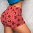 thumbnail image 4 of Daiia Ladybugs On Red Polka Dot Pattern Women's Workout Shorts Biker Shorts - High Waisted Workout Spandex Tummy Control Gym Running Yoga Shorts-Large, 4 of 8