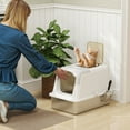 thumbnail image 2 of PawHut Stainless Steel Litter Box, High Sided Kitty Litter Box with Scoop, 2 of 10