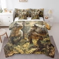 thumbnail image 1 of Dinosaur Queen Bedding Sets For Kids Boys Teen Dino Comforter Set With Sheets Jungle Animal Print 7 Piece Bed In A Bag Dinosaur Theme Room Decor,Rainforest Wildlife Bed Set Green, 1 of 5