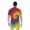 thumbnail image 2 of Summer Tie Dye Short Sleeve Men'S Rompers, Aloha Tropical Hawaiian Casual Summer Jumpsuits Outfit, 2 of 4