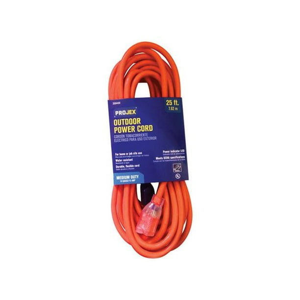 Projex 3504404 Indoor & Outdoor 25 ft. Orange Extension Cord Walmart