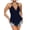 Dark Blue, variant on Women Tie Back Tank Tops Criss Deep V Neck Spaghetti Strap Backless Tanks Going Out Black XS