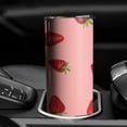 thumbnail image 3 of Strawberry Travel Mug with Lid Straw Stainless Steel Travel Cups for Spring Summer, 3 of 7