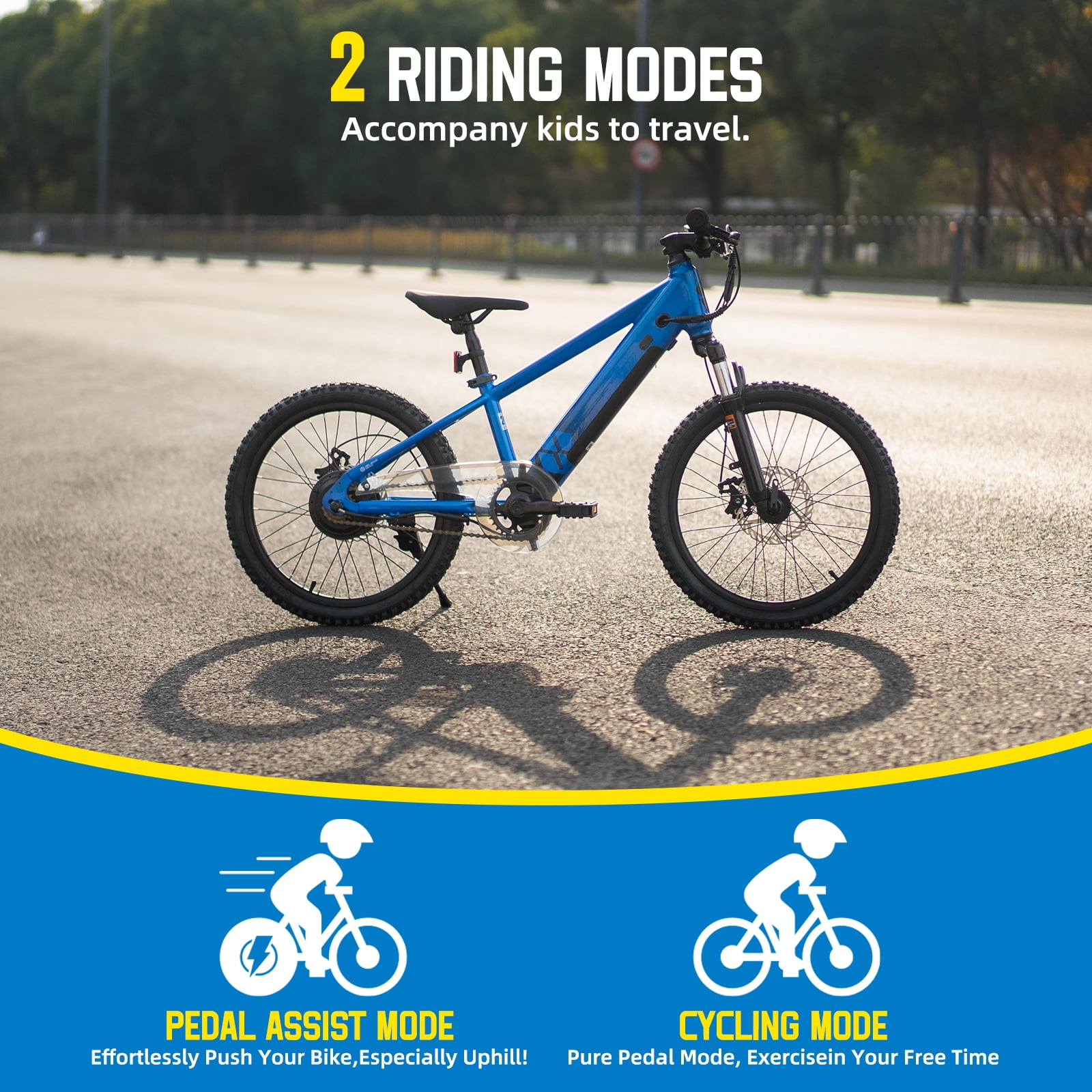 JOYSTAR Electric Bike for Teenagers, Ages 7+ with 250W Brushless Motor, 15 Miles 15MPH Electric Mountain Bicycle with Removable Battery, Multiple Colors