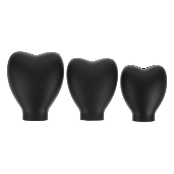 PBPBOX Silicone Makeup Brush Covers Black Set of 3 Practical DustProof Protectors for Travel and Storage