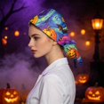 thumbnail image 4 of DORKASM Halloween Scrub Caps Women Caps Working Adjustable Tie Back Hats Purple One Size, 4 of 6