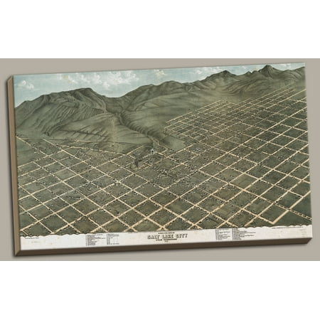 - Beautiful, Vintage Historic Map of Salt Lake City, Utah; Custom Gallery-Wrapped Canvas Giclee Art 40