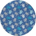 thumbnail image 2 of Addison Rugs Dream Shag Premium Machine Washable Transitional Turtles Blue Round Rug, 8' x 8', 2 of 8