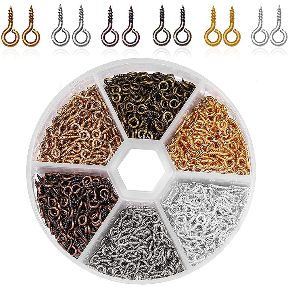 100 Piece D Hook Keychain Hardware With Jump Rings, Metal Split