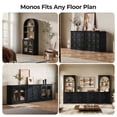 thumbnail image 3 of BEDEEP Storage Cabinet with Acrylic Doors & Shelves, Modular Fluted Sideboard Buffet Cabinets, Small Coffee Bar Kitchen Pantry, Modern Media Console Cabinet for Living Room, Bedroom, Black, 3 of 13